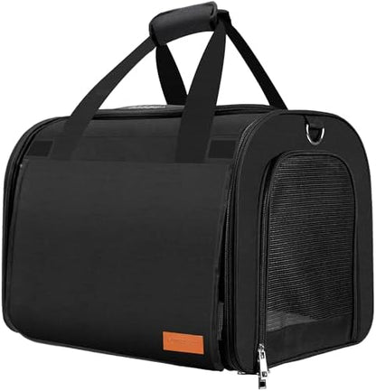 TWDEPART Cat Carrier Backpack - Multifunctional, Firm & Foldable with Roll-Up Shade, Breathable Design Includes Collapsible Bowl & Cushion (Black) - Image 2
