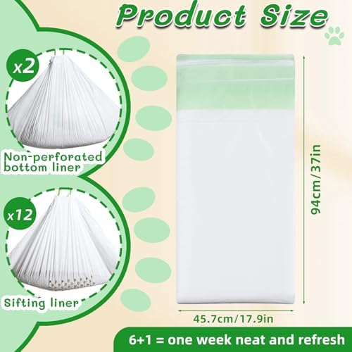 14 Count Cat Litter Box Liners with Holes, Cleaning Supplies with Durable Drawstring, Heavy Duty Self-Cleaning Cat Litter Bags, Thick Scratch Resistant - Image 2