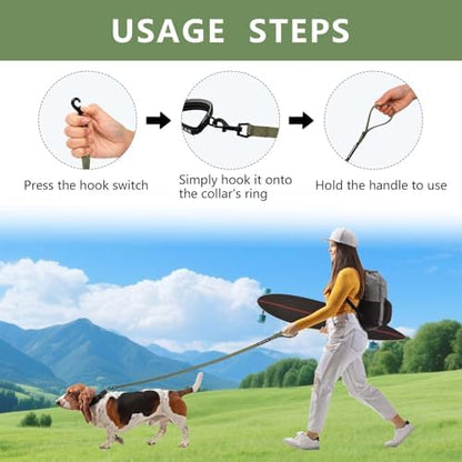 Reflective 6 FT Dog Leash, Premium Traditional Style Puppy Leash with Easy to Use Collar Hook for Small, Medium, and Large Breed Puppies (Green, 3/4 in x 6 ft) - Image 4