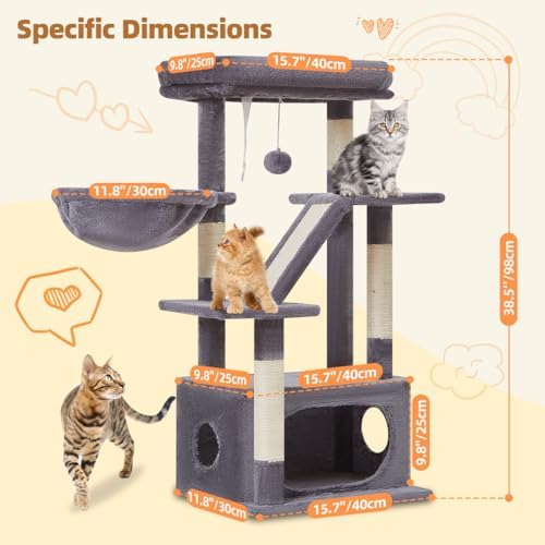 Taoqimiao Cat Tree, 38.5In Cat Tower for Indoor Cats, Suitable for Kittens - Image 2
