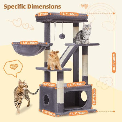 Taoqimiao Cat Tree, 38.5In Cat Tower for Indoor Cats, Suitable for Kittens - Image 2