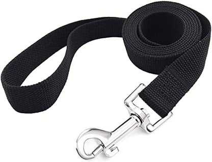 TAIAN 4FT/5FT/6FT Strong Dog Leash, Nylon Dog Leashes for Small Medium Large Dogs (3/4 in x 5 ft, Black) - Image 2
