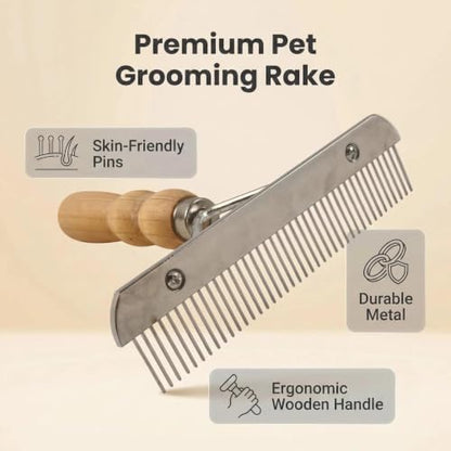 Grooming Rake Brush, Shedding Tool for Medium & Large Dog Undercoat - Image 7