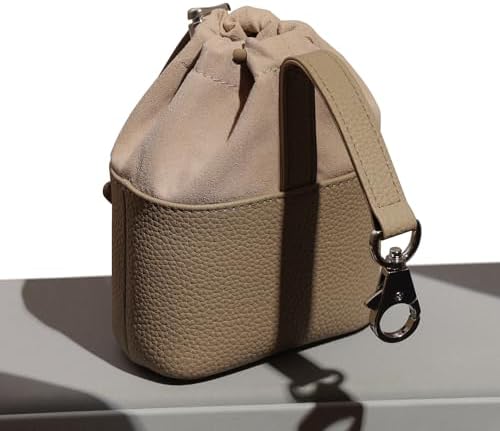 Dog Treat Pouch for Training - Wide Opening & Drawstring Closure, Hands-Free Waist Bag with Belt Clip/Carabiner, Portable Pet Snack Holder for Walking, Hiking (Beige) - Image 5