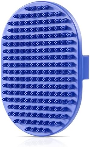 Dog bath brush, ROPO rubber massage dog shampoo brush, used for pet grooming, removing shedding fur, combing tangles and dead fur, suitable for pet dogs and cats (blue) by Petsupplies