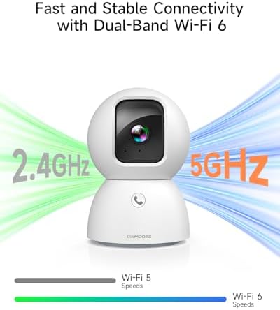 3K Pet Camera Indoor with Phone APP, 5MP Cameras for Home Security with 1400mAh Emergency Rechargeable Battery, 2.4G 5G Dual Band WiFi Indoor Camera, AI Detection Motion Tracking, 2-Way Talk - Image 4