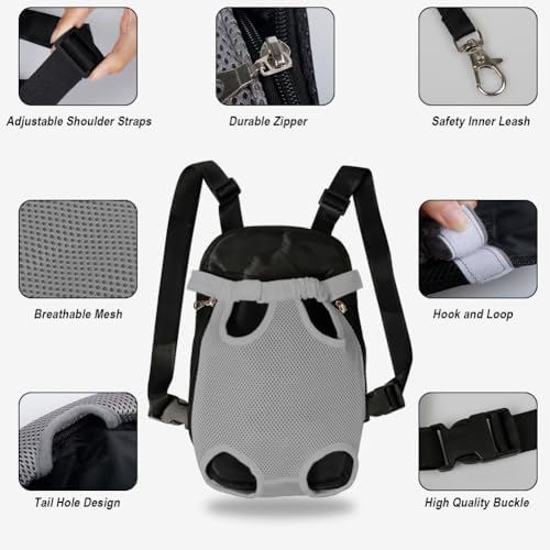FEimaX Dog Carrier Backpack Pet Legs Out Front Cat Travel Bag, Adjustable Puppy Backpacks Carriers Hands-Free for Small Medium Dogs Cats Hiking Traveling Camping Daily Walking - Image 3