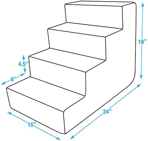 Best Pet Supplies Dog Stairs & Steps - Foam Steps for Small Dogs & Cats, Non-Slip Indoor Balanced Pet Step Support, Dog Ramp, No Assembly, Lambswool, 4-Step (18-inch Height) - Image 4