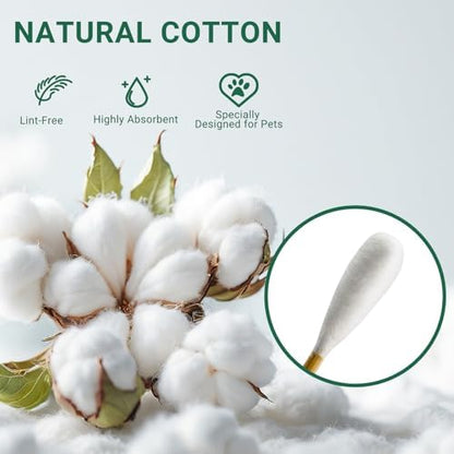 300pcs Long Cotton Swabs for Cleaning Dogs Ears, Large Cotton Buds Bulk - Image 3