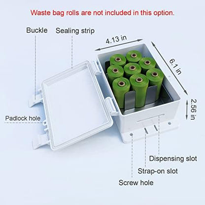 Dog Poop Bag Dispenser Wall Mounted Outside or Inside Pet Waste Bags Holder Waterproof Screw-on or Strap-on Doggy Pickup Rolls Storage Station for Home, Backyard, Porch, Patio(white,dispenser only) - Image 6
