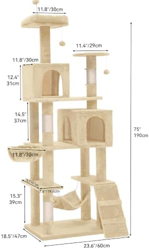 YITAHOME 75 Inch Heavy Duty Cat Trees for Large Cats - Image 3
