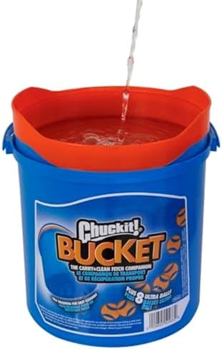 Chuckit! Ultra Ball Dog Toy with Cleaning Bucket, Medium 2.5-in, 8-Pack - Image 4