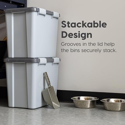 IRIS USA Dog Food Storage Container, Up to 30 lbs, Gray/Dark Gray - Image 4