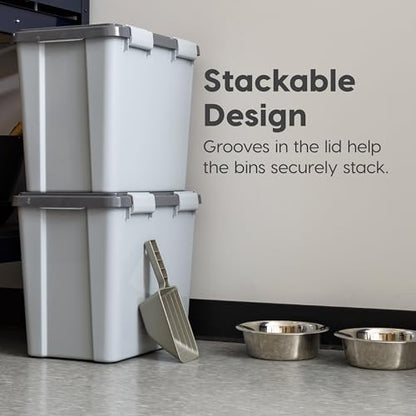 IRIS USA Dog Food Storage Container, Up to 30 lbs, Gray/Dark Gray - Image 4