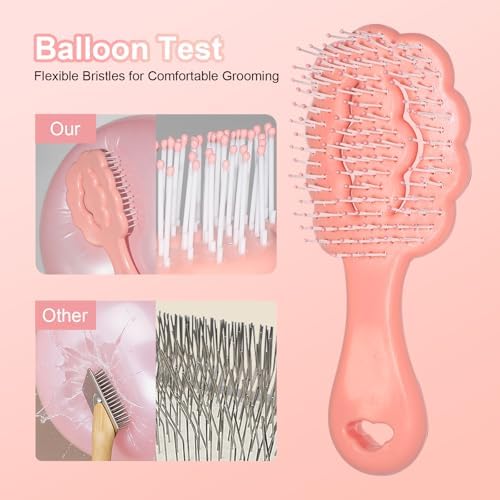 Cloud Shape Small Dog Grooming Brush (Pink) - Image 3