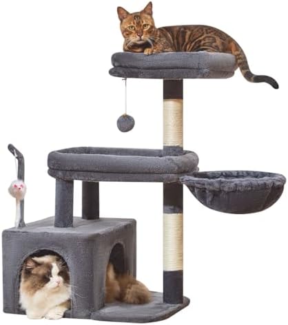Taoqimiao 32.2in Cat Tree with Toy, Small Cat Tower for Indoor Cats, MS043G - Image 4