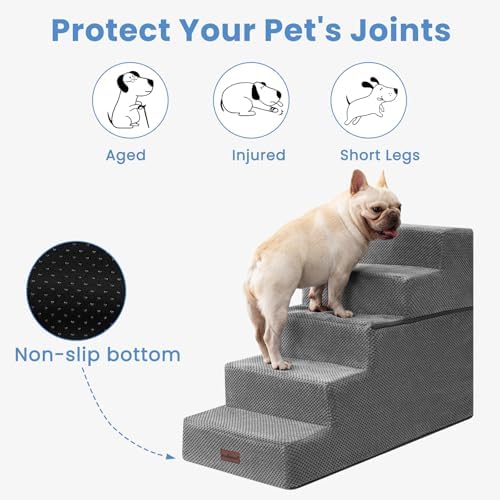 Aodisman Dog Stairs for High Beds 22.6" H, 5-Step Pet Steps for Small Dogs - Image 5