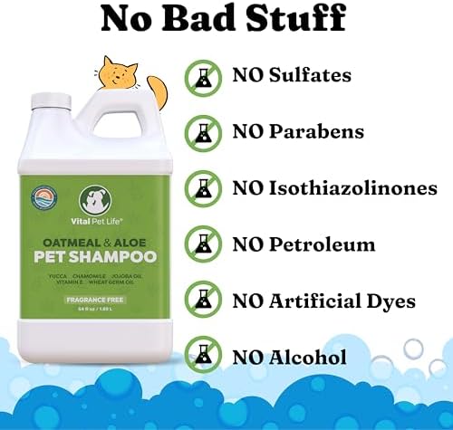 Oatmeal Shampoo for Dogs - Helps Dry Coats & Itchy Sensitive Skin, 64 oz - Image 5