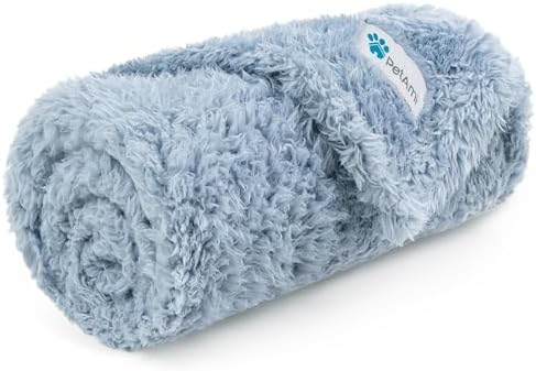 PetAmi Soft Plush Sherpa Dog Blanket for Pet Cat, Small 24x32, Dusty Blue by PetAmi