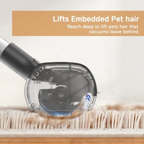 Pet Hair Remover for Carpet, Carpet Sweeper with Dust Container - Image 2