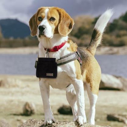 Dog Treat Pouch, Portable Auto Closing Dog Training Treat Bag with Carabiner, Hands Free Pocket Sized Snack Reward Pouch for Puppy Walking Travel Outdoor Use, Black - Image 5