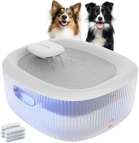 WOPET Dog Water Fountain for Large Dogs, 6L/205oz/1.6Gal Automatic Dog and Cat Water Fountain, Pet Water Dispenser with 6 Filters, Ultra-Quiet Pump, Great for Large Dogs Cats and Multi-Pet Home by WOPET