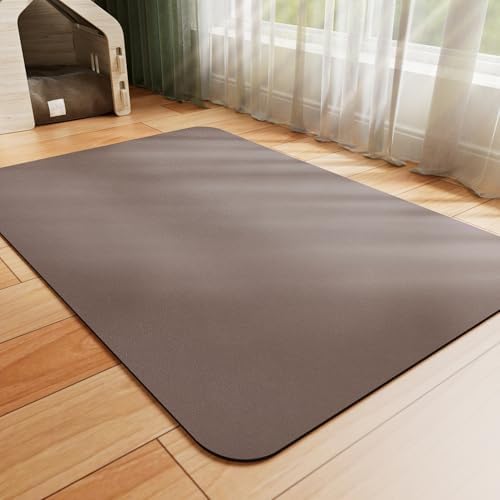 HotLive Dog Food Mat - Absorbent Cat Mat for Food and Water, No Stains Pet Feeding Bowl Mat, Easy to Clean Pet Placemats, Quick Dry Dog Water Dispenser Mat for Messy Drinkers | Brown 18"x34" by HotLive