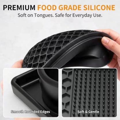 Silicone Enrichment Mat, Dog Bath Grooming Slow Feeder Bowl, Snuffle Lick Mat (Black) - Image 7