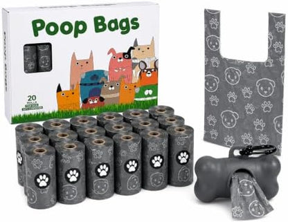 Dog Poop Bags with Handles, 300 Count (20 Rolls) whit Dispenser, Leak Proof, Thick 20 Micron, Easy Tie Dog Waste Bags, Fits Standard Dispensers by Unknown