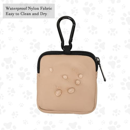 Dog Treat Pouch Pocket Sized Pet Puppy Training Pouch for Dog Training Behavior Aids, Waterproof Nylon Fabric Dog Poop Bag Holder, Hands Free Dog Walking Bag with Metal Carabiner (Coffee) - Image 4