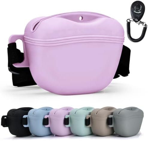 Silicone Dog Treat Pouch with Training Clicker by AOKLANT