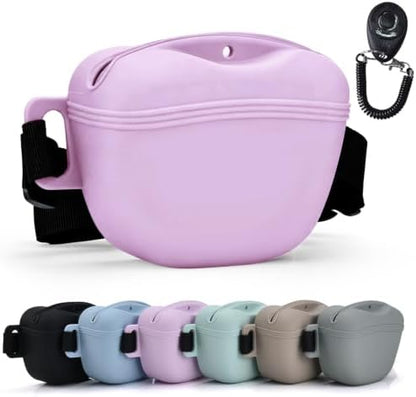 Silicone Dog Treat Pouch with Training Clicker by AOKLANT