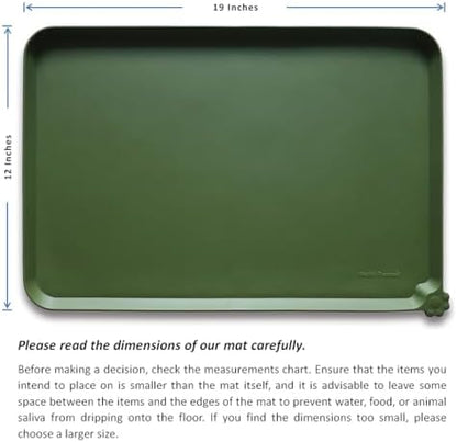 Hoki Found Silicone Pet Food Mat - High-Lips Dog Cat Bowl Placemat - Waterproof, Dark Olive - Image 5