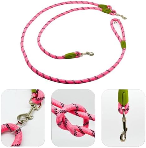 Hands Free Dog Leash Crossbody Dog Running Leash Handsfree Pet Rope for Hiking Training Heavy Duty Reflective Pet Walking Belt (Pink) - Image 3