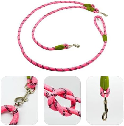 Hands Free Dog Leash Crossbody Dog Running Leash Handsfree Pet Rope for Hiking Training Heavy Duty Reflective Pet Walking Belt (Pink) - Image 3