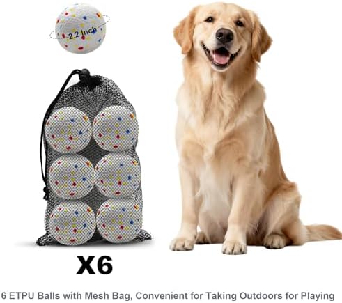 MEKAPLE Dog Toy Balls, 2.2 Inch Mini Durable Rubber Chewing Ball, Lightweight Interactive Fetch Ball for Small & Medium Dogs, Teeth Cleaning & Stress Relief Pet Toy 6 Pack - Image 2