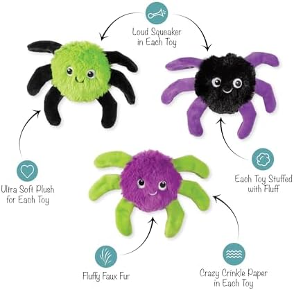 Fringe Studio Pet Toy, Webbed in Mischief Plush Dog Toy 3 PCS Set, PetShop Collection (662190) - Image 2