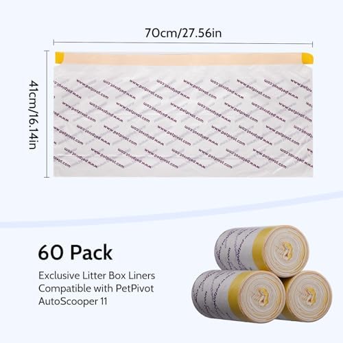 60 Count Heavy Duty Litter Box Liners for Autoscooper 11 Automatic Cat Litter Box, Disposable Trash Bags for Self Cleaning Cat Litter Box - Image 3