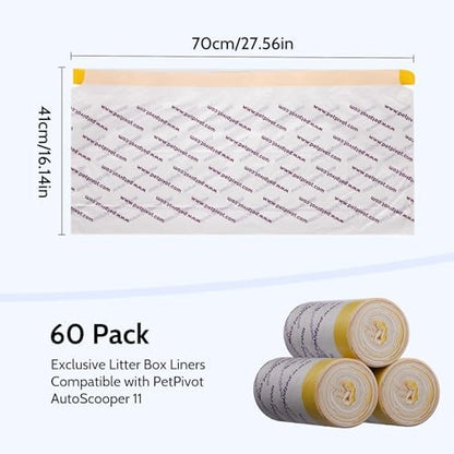 60 Count Heavy Duty Litter Box Liners for Autoscooper 11 Automatic Cat Litter Box, Disposable Trash Bags for Self Cleaning Cat Litter Box - Image 3
