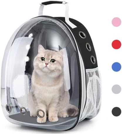 Pet Backpack Carrier with Harness Backpack with Bubble Clear Front for Cats, Small Dogs, Bunnies etc with Harness Included, Pet Carrier for Traveling, Walking, Hiking and Outdoor Activities by KuLGdami