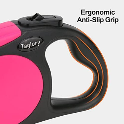 Taglory Retractable Dog Leash, One-Handed Brake, 16ft, Up to 44 lbs, Pink - Image 6