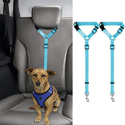 BWOGUE 2 Pack Dog Seat Belt for Car, Headrest Restraint Nylon Safety Straps by BWOGUEPetHome
