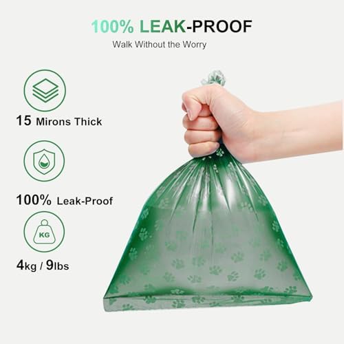120Pcs Thick Dog Poop Bags Rolls, Leak-Proof Poop Bags for Dog and Cats Litter, 9x13 Inch Scented Pet Waste Bag for Small - Large Dogs Walking, Fits Most Doggie Bag Holder for Leash - Image 4