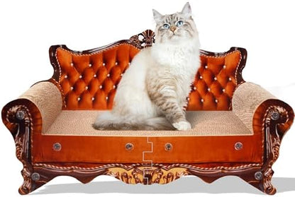 COOZMENT Sofa Shaped Scratching Couch,Thick Scratching Cardboard, Lounge Bed for Indoor Rest&Play, Sofa Scratcher Pad (21.2" L X 12.2 "W X 11.8" H) by COOZMENT