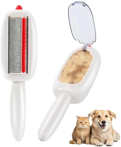 Reusable Pet Hair Remover Lint Roller Brush, Washable Pet Cat Dog Hair Removal Roller Tool for Clothes (White) by INABULETWO