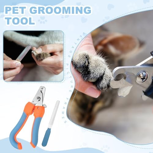 Pet Nail Clipper with Nail File, Pet Nails Clippers and Trimmer with Safety Guard, Professional Grooming Tool for Indoor Small Dog Cat Kitten, (Blue/Orange, 1 Set) - Image 6