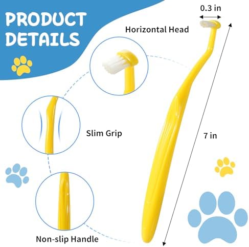 E.M&S.T by Emmeliestella Small Dog & Cat Toothbrush Horizontal Head, Cat Dental Care, Dog Tooth Brush, Oral Hygiene, Easy Handle, Deep Clean, Soft Bristles, Multi-Angle, Pointed Toothbrush, 3PCS - Image 5