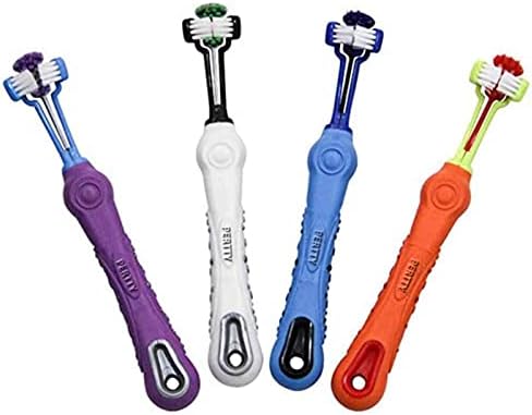 Orgrimmar 4 Pcs 3-Sided Pet Toothbrush Dog Cat Mouth Dental Teeth Care by Orgrimmar