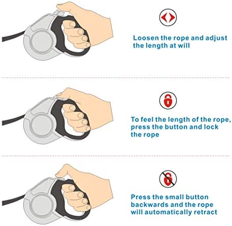 Idepet Heavy Duty Retractable Dog Leash for Small and Medium Dogs, Anti-Chewing Steel Chain 360 Degree Tangle-Free,Break and Lock System,16ft Leash for Dog Walking (Flat Rope) - Image 5