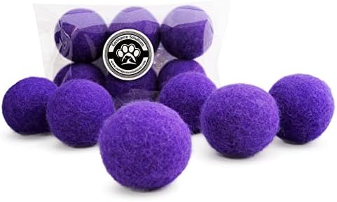Wool Cat Toys - Felt Cat Toy Balls for Small Pet Fetch and Play - Eco Friendly Quiet Wool Ball Cat Toy for Cats and Kittens - Choose Your Colors 6PCS (Purple) by EarthtoneSolutions